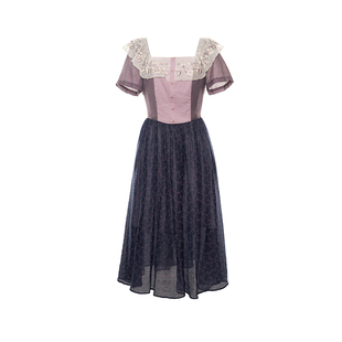 花间裳/柏林花事/原创法式复古宫廷风紫色精灵连衣裙森系裙子