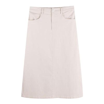 胖mm高腰显瘦A字开叉牛仔半身裙