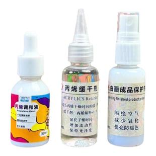 【丙烯缓干剂+油画保护剂+调和液】DIY数字油画专用丙烯颜料套装