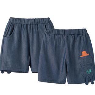 博睿恩男女宝宝短裤春夏款儿童轻薄款透气宽松百搭钱布雷牛仔裤