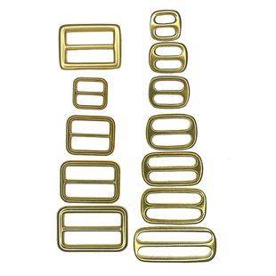 纯黄铜日式精铸方角/倒模圆角日字扣 纯铜方扣肩带背带皮带调节扣