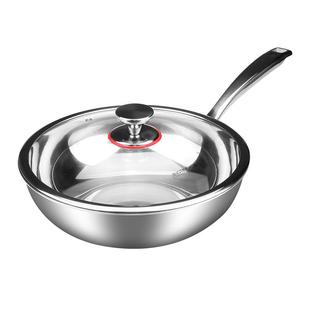 100%纯钛无涂层纯钛炒锅炒菜锅轻便燃气灶电磁炉家用平面全钛锅