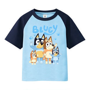 Bluey衣服男童装2026夏季新款半袖纯棉周边潮流上衣布鲁伊儿童t恤