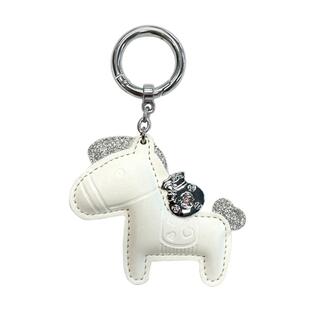 适用于宝马/奔驰/保时捷 汽车钥匙扣 马上有钱挂饰 白色装饰吊坠