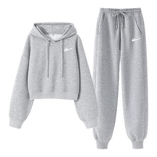 回力连帽卫衣运动套装女款2026新款设计感巨好看的秋季穿搭一整套