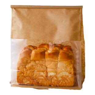 450g牛皮色吐司袋牛角包切片面包麻薯泡芙烘焙包装防油防水自封袋