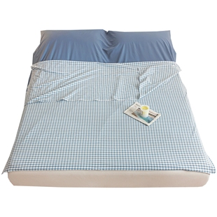 A类纯棉酒店隔脏睡袋全棉旅行床单被罩便携式出差四件套循环使用4