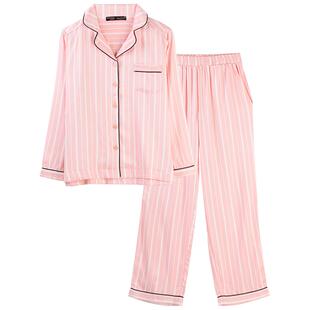 tutuanna春夏睡衣女士家居服 透气黑色条纹家居服套装两件套女