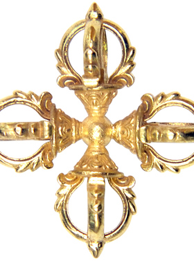 灵作银饰十字金刚杵纯铜