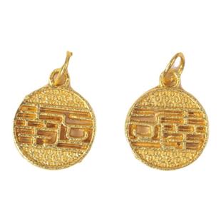 古法沙金保色福字钱袋吊坠 复古算盘福锁diy手工手链项链配件材料