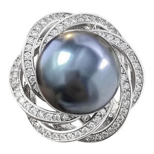 锆石施珠女款活口戒指「露华浓」小众设计高级感气质风王妃食指戒