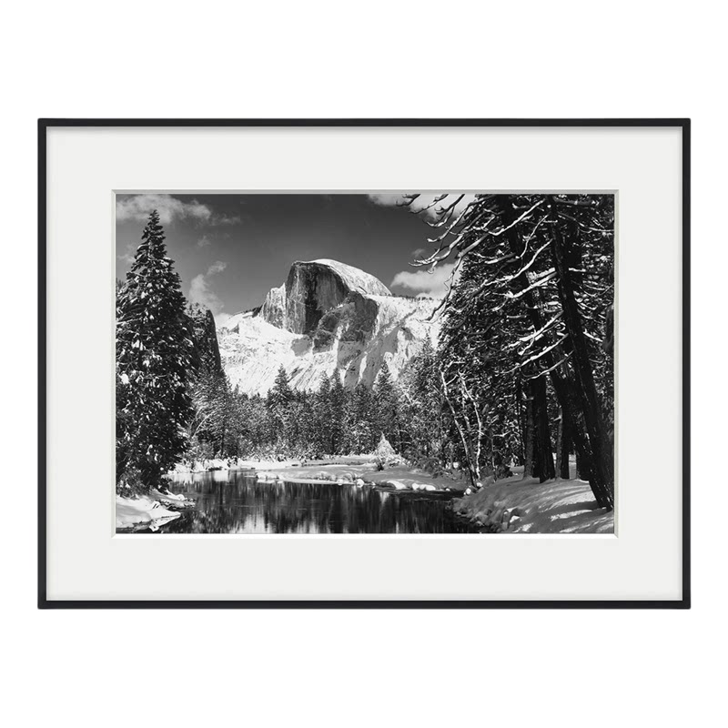 ansel adams 安塞尔·亚当斯黑白摄影装饰画自然风景简约书房壁画