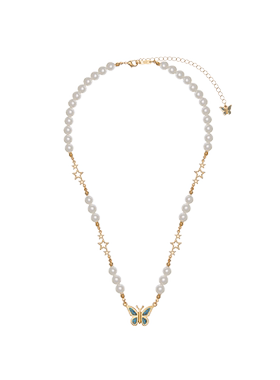 STUGAZI绿松石金蝴蝶三连星项链