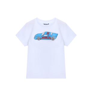 【新品首降】Moschino/莫斯奇诺 26早春 儿童徽标汽车图案印花T恤