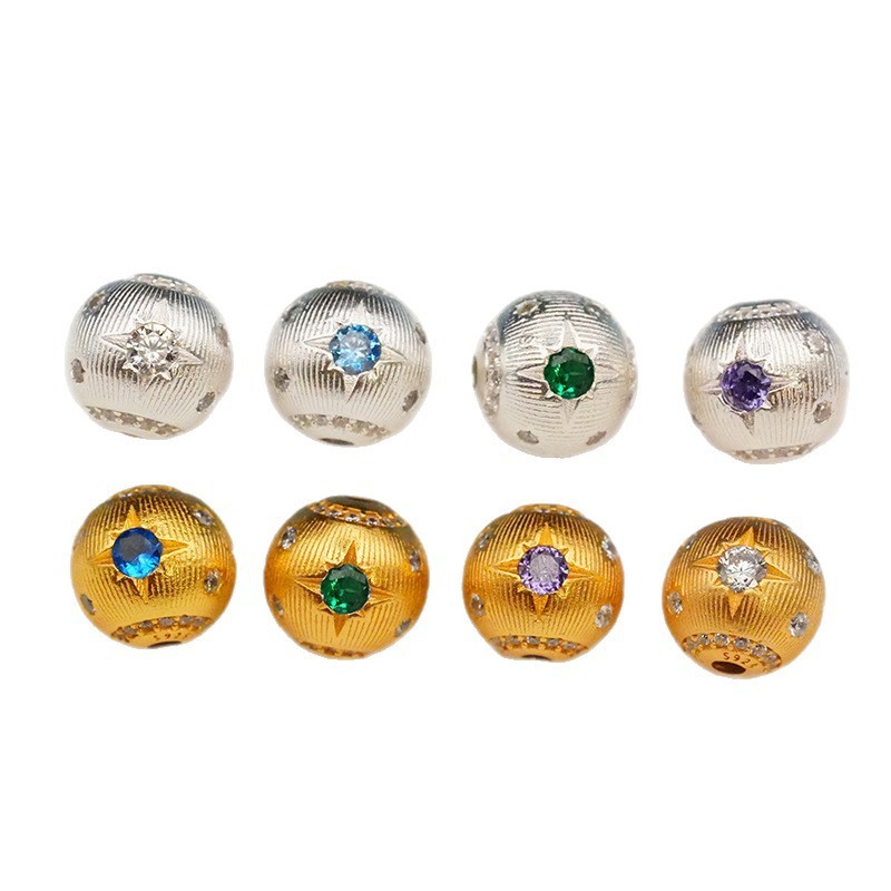 s925银镀金镶嵌diy半成品