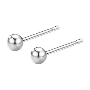 臻汇银足银999圆珠小灯泡耳钉简约耳饰防过敏养耳洞睡觉免摘