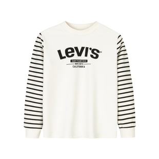 【加绒】Levis李维斯儿童童装长袖T恤2025冬季新款男童卫衣女童
