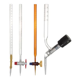 三爱思 1-50ML光刻玻璃滴定管白棕色酸碱通用四氟高真空密封不漏