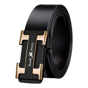 保罗纯牛皮皮带男士真皮2026新款自动扣腰带青年商务潮流品牌裤带