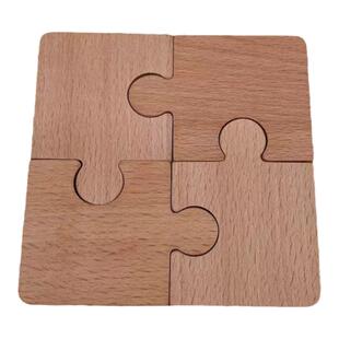 蒙氏Toddler contrast puzzle对比拼图入门扣 两圆相扣榉木教具