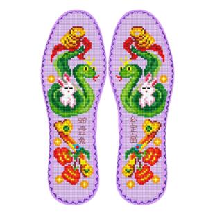 11月新款买五送一带花边七层纯棉布十字绣鞋垫层层布印花自己绣