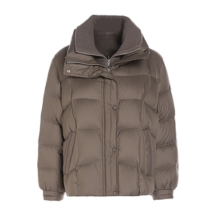 【明星同款】JESSIE短款龟背假两件针织羽绒服女冬季新款鹅绒外套