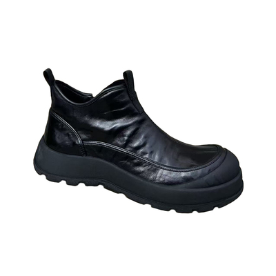 头层牛皮冬季加绒保暖中帮休闲皮鞋马丁靴男款潮流百搭真皮短靴子