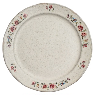 目外新品陶瓷盘釉下彩8英寸盘子创意不规则花边餐盘家用复古菜盘