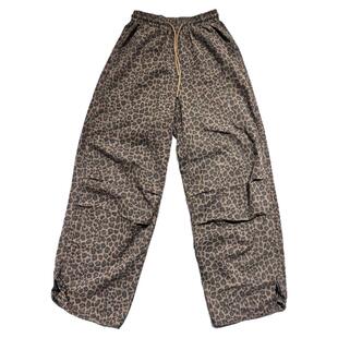 欧美豹纹阔腿工装裤女团爵士jazz跳舞裤子街舞潮牌运动hiphop长裤