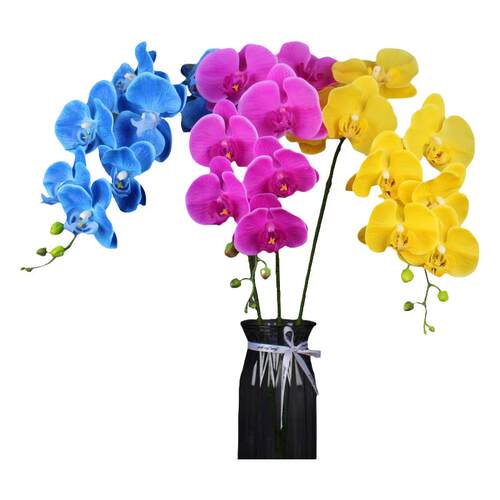惠艺轩PU高端仿真蝴蝶兰花高品质假花婚庆花束茶几卧室花轻奢DIY