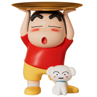 蜡笔小新摆件入户玄关钥匙收纳置物架托盘乔迁新居礼物鞋柜装饰品