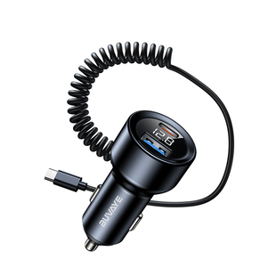 BUVAYE车载充电器手机快充车用三合一汽车充点烟器转换插头PD30W