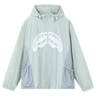 SprayGround2026春秋新款撞色鲨鱼嘴UPF50防晒衣男夏个性潮流外套