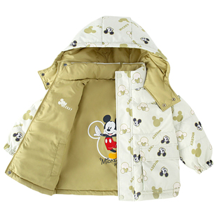 正品迪士尼童装儿童轻薄羽绒服男童工装羽绒外套女童双面穿秋冬装