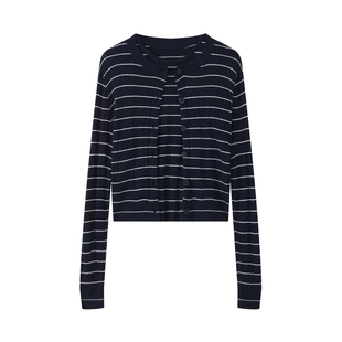 荒荒家 条纹背心针织外套两件套2026春季新款休闲减龄开衫套装女