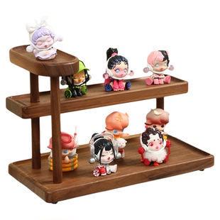 木质实木黑胡桃木桌上桌面化妆品香水手办杯子置物架多层高级架子