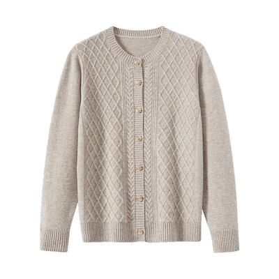 恒源祥2023女装纯羊毛开衫