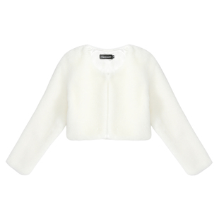 新娘婚纱礼服毛披肩长袖韩版加厚保暖仿皮草伴娘外套秋冬季白红色