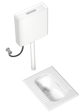 家用陶瓷蹲便器冲水箱套装大便器