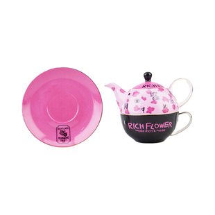 有钱花&斯达高「豹纹单人壶」陶瓷茶具下午茶送礼RICH FLOWERQ