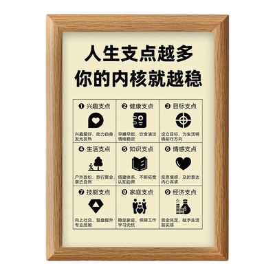 人生支点越多内核越稳相框摆件