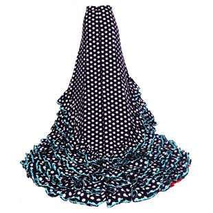 订做弗拉门戈长尾裙bata裙演出Flamengo7yearsoldlilgirl CWQ24