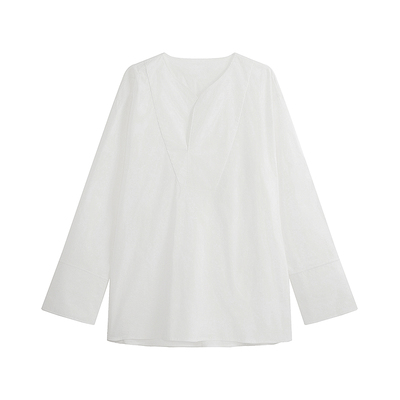 COLN极简风无领套头长袖衬衫