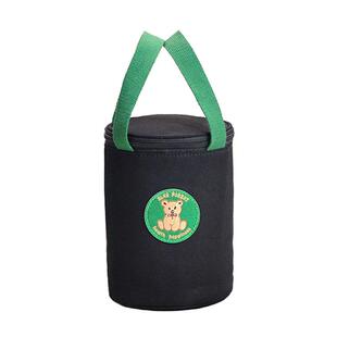 日式加厚桶形帆布便当包圆形保温饭盒袋上班族通勤男女手提带饭袋