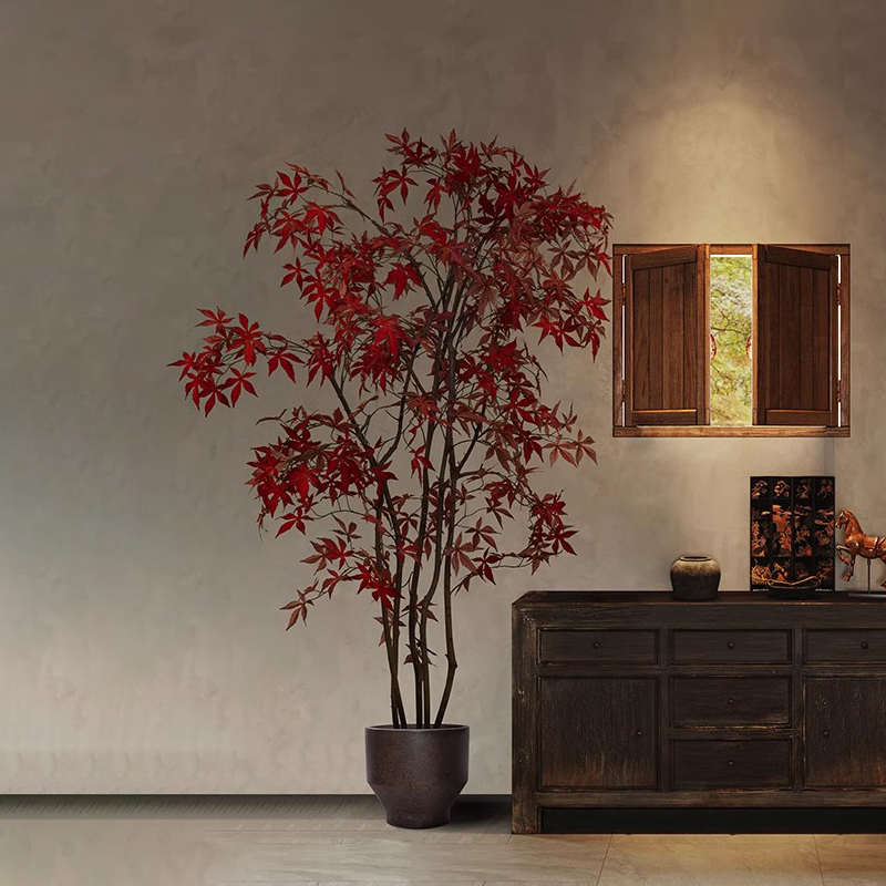 仿真绿植室内枫树仿生植物高端轻奢假树服装店落地盆栽装饰摆件