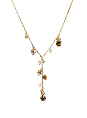 珍珠吊坠项链金色锁骨链