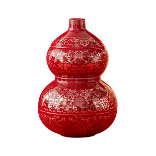 中国国家博物馆霁红釉葫芦瓶食盒国风装饰送礼收纳新年干果摆放盒