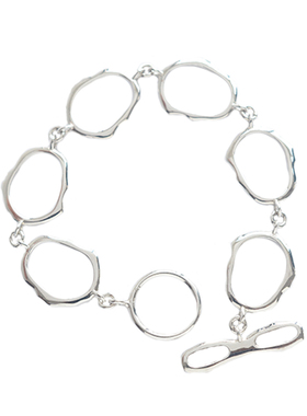 无怯纯银重工不规则in女韩版手链