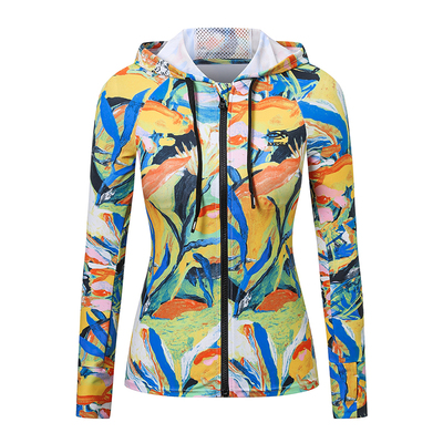 连帽分体泳衣女防晒保守冲浪服