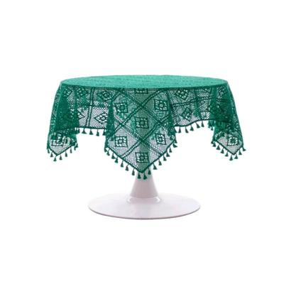 田园复古镂空流苏桌布长方形圆形餐桌茶几床头柜盖巾商用拍照背景